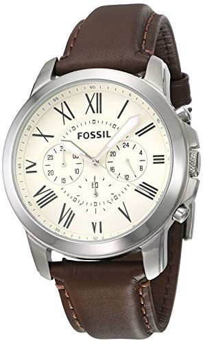 Fossil Grant - FS4735IE Coquille d'œuf/Marron Taille Fossil Grant - FS4735IE Coquille d'œuf/Marron Taille