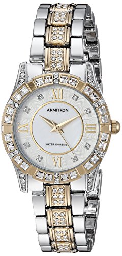 Armitron 75/3996MPTT Montre-bracelet bicolore avec cristaux véritables Armitron 75/3996MPTT Montre-bracelet bicolore avec cristaux véritables