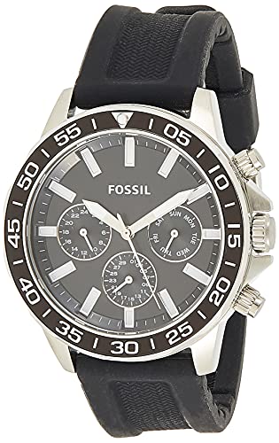 Fossil Bannon Montre multifonction en silicone noir Fossil Bannon Montre multifonction en silicone noir